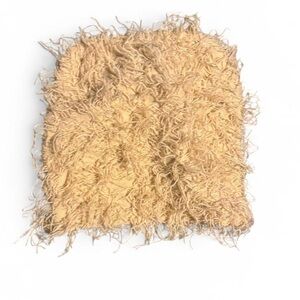 Tan shaggy fuzzy knit beanie